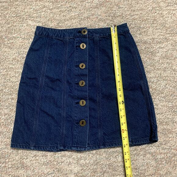 Pilcro & the Letterpress Anthropologie blue denim a-line mini skirt size 2 - Picture 8 of 9